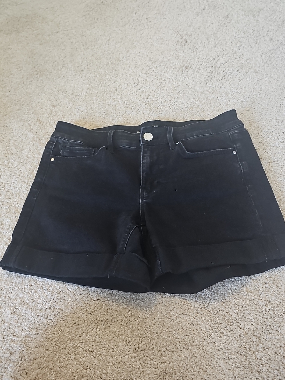 White House Black Market Black Cuffed Denim Shorts